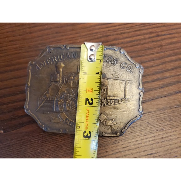 Vintage CDA American Express Company Brass Buckle By Lewis Buckles Chicago - Picture 7 of 8